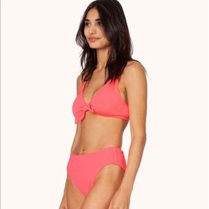 Lively Neon Pink Ruched High Waist Bikini - S/M